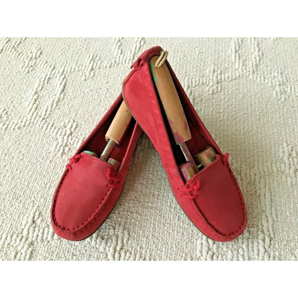 COPY - Hush Puppies Women's Ceil Slip On Moc Flats Red 6 - Picture 1 of 11